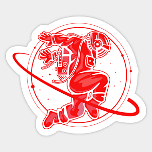 Sliding astronaut (red) Sticker